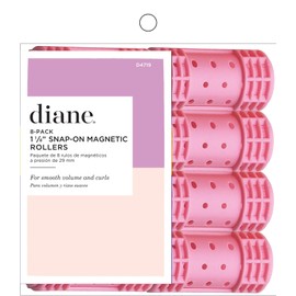 Diane Diane Snap-On Magnetic Rollers Pack of 8 Hair Curlers for Women and Girls, Small, Diameter, Pink, D4719, 8 Count (Pack of 1)