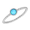 AeraVida Stunning Round Blue Moonstone on Sterling Silver Beaded Band