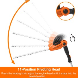 GARCARE Pole Hedge Trimmer Cordless with 20V 4.0Ah Li-Ion Battery & Quick Charger, 450mm Laser Cut Blade, Folding Saw & Pruning Shears Included