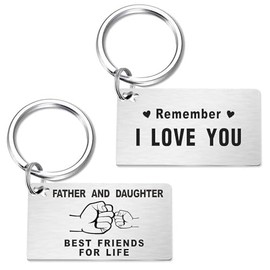 HOKIAMCN Father's Day Dad Gifts - Best Dad Ever - Remember I Love You Dad Keychain - Father Birthday Christmas Gifts Keychain