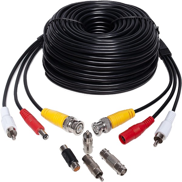 100ft 3-in-1 BNC Security Camera Cable – Pure Copper Audio