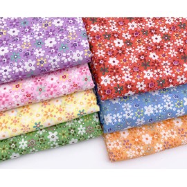 7Pcs 20" x 20" Cotton Fabric DIY Making Supplies Quilting Patchwork Fabric Fat Quarter Bundles DIY for Quilting Patchwork Cushions Cotton Fabric for Patchwork (20" x 20", Color Mixing)