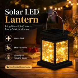 Solar LED Outdoor Lantern for Garden Decor – Hanging Candle Light with Bird Design for Patio & Balcony