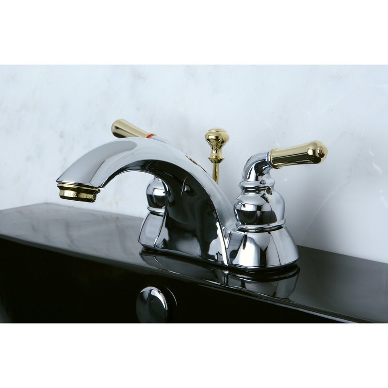 Kingston Brass KB2624 Naples 4-Inch Centerset Lavatory Faucet, Polished Chrome