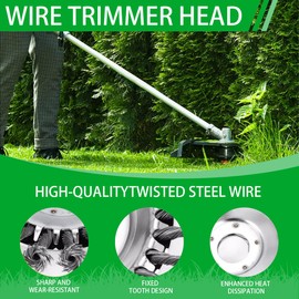 JDHTMTCBGX Wire Weed Trimmer Head, Universal Steel Wire Trimmer Head Twisted Steel Wire, and Durable, Steel Wire Trimmer Head for Removing Lawns, Terraces, Etc. (230MM-6blades-25.4MM)