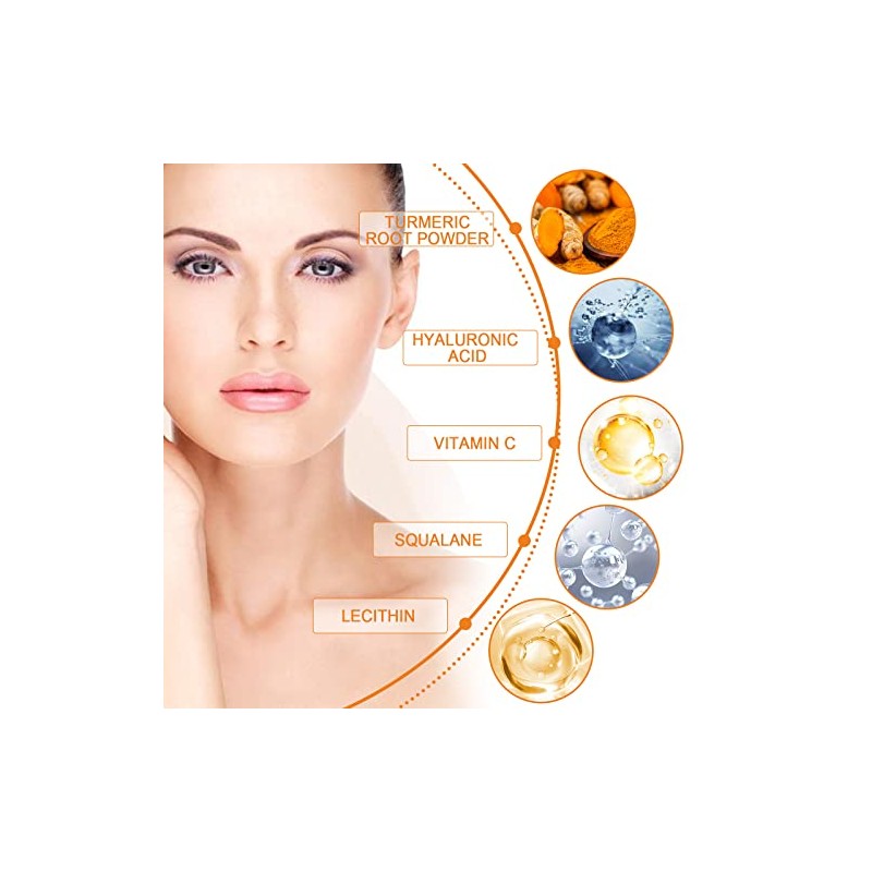 Crema para ojos con cúrcuma y vitamina C, crema iluminadora
