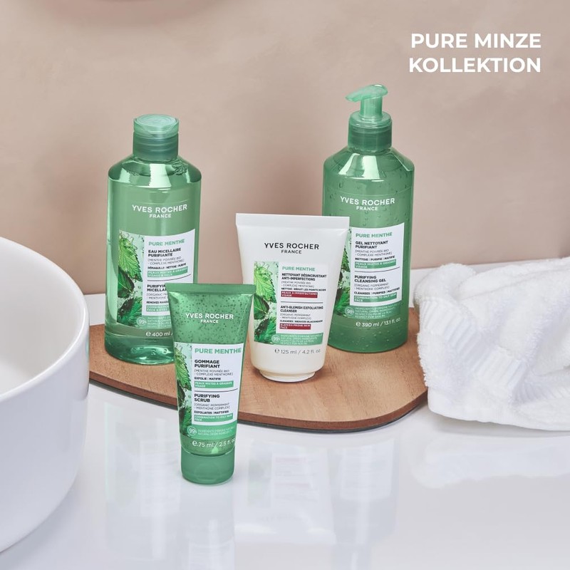 Yves Rocher PURE MENTHE Clarifying Exfoliating Face Care with Organic