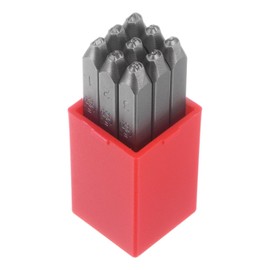 HARFINGTON 9pcs Number Stamp Set 5/64" 2mm High Tool Steel 0-9 Punch Press Tools Metal Stamps Set Hammer Hand Punch for Metal Plastic Wood Leather Brass Stamping
