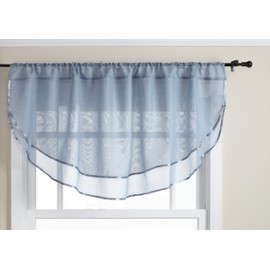 Stylemaster Elegance Sheer Voile, 60" X 24" | Ascot Valance, Smoke Blue