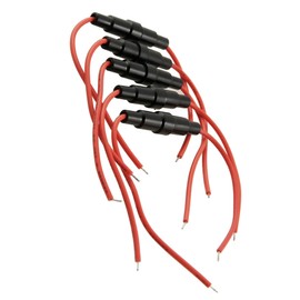 Motoforti Universal AGC Fuse Holder, Inline Screw Type,22 AWG Wire, Durable, Metal, Black, 5pcs