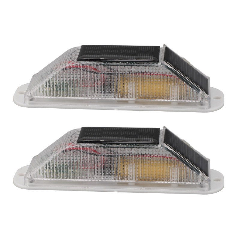 2pcs Solar Strobe Warning Light Waterproof Light Control High Bright