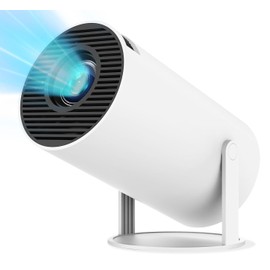 Mini Projector with WiFi 6 and Bluetooth 5.4, 4K 1080P Supported Portable Smart Projector with Air Mouse Remote, 40–200" Display, 180° Rotatable Design, Home Outdoor Movie Projector for HDMI/USB/Phone