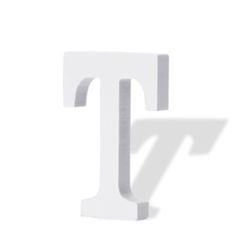 Wolwefa 3 Inch Wooden Letters - Standing White Wooden Alphabet Letters for Wall Decor, Birthday Party Crafts Projects