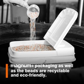 Magnum+ Tire Balancing Beads for Trucks, Trailer, Off-Road Vehicles – TPMS Compatible Tempered Glass Wheel Balance Beads – Bulk tub of 17.6 LB / 8 KG