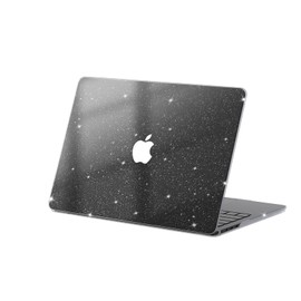 eleger Glitter Case Compatible with 13 Inch MacBook Air M4 M3 M2, 2025 2024 2022 Release, Transparent Hard Plastic Protective Case for MacBook Air 13.6 Inch, Black