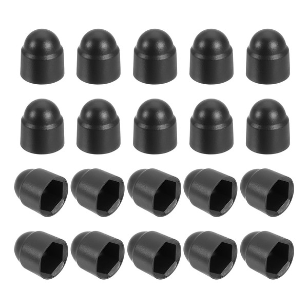 sourcing map Nut Protection Cap, 20Pcs M6x10x14mm - Plastic Hexagonal