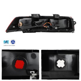 AKKON - Fits 2014-2015 Chevy Camaro [Incandescent Model] Chrome Red Tail Lights Brake Lamp Pair Driver Left+Passenger Right Replacement