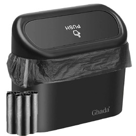 GHADA Car Bin Set of 45 Bin Liners - Hanging Storage Solution for Your Vehicle; Car Bin Interior Waterproof (Black)