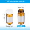 PATIKIL 8pcs 20ml Small Brown Glass Vials with White Screw