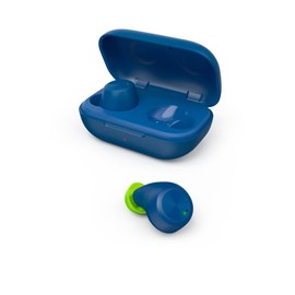 Hama Bluetooth Kopfhörer kabellos (In-Ear Ohrhörer mit Mikrofon, Sport Kopfhörer spritzwassergeschützt IPX4, leichte Headphones ohne Kabel mit Ladebox, True Wireless Headset, bis zu 14h Akku) blau