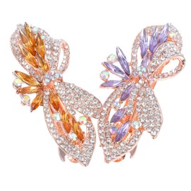 Healeved 2pcs Butterfly Hair Clips - Rhinestone Hair Claw Clips Shiny Crystal Accessories for Girls Metal Hairpins Weddings Parties Daily Wear