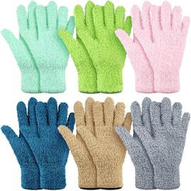 Bencailor 6 Pairs Microfiber Dusting Gloves, Dusting Cleaning Gloves Microfiber Gloves for Plants House Blinds Car Dust Mitt