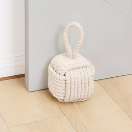 Optish - Topes de puerta decorativos para puertas interiores estándar - Lindo diseño de nudo de cuerda, tope de puerta ponderado para hogar y escuela,