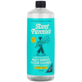 Aunt Fannie's Ultra Concentrated Floor Cleaner Vinegar Wash, Multi-Surface Solution For Mopping, Makes 16 Gallons, Bright Lemon Scent, 32 oz. (Pack of 1)
