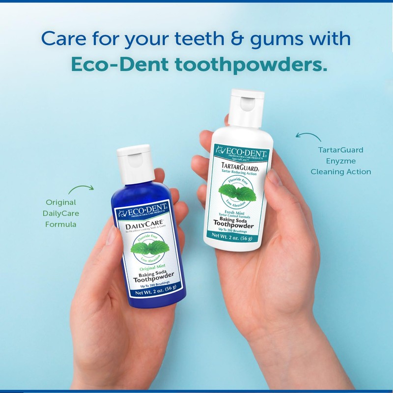 Eco-Dent TartarGuard Baking Soda Toothpowder - Enzyme Cleaning Action for