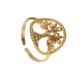 Tree of Life Rings for Women, Tree of Life Jewelry for Women, Titanium Ring, Gold Rings for Women, Boho Rings for Women, Vintage Rings for Women, Non Tarnish Gold Rings, Gifts for Mom (Gold)
