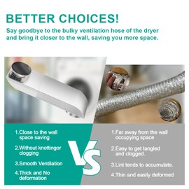 OEM Stainless Steel Adjustable Dryer Vent (21-38 Inch) for Whirlpool, LG & All 4" Dryers – Slim Periscope Design, Corrosion-Resistant with Aluminum Foil Tape – Tight Space & Wall-Mount Solution