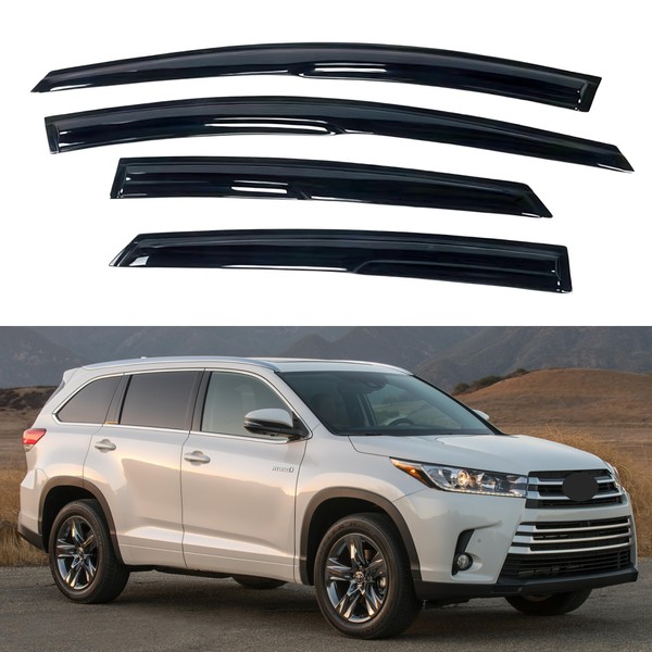 IG Window Visor for Toyota Highlander 2014-2019, Rain Guard Tape-On
