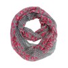 Fuchsia & Gray Leopard & Polka Dot Infinity Scarf