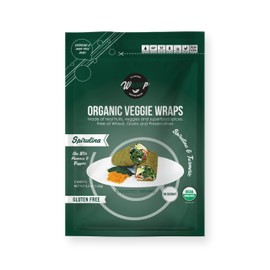 WrawP Organic Veggie Wrap - Spirulina (1PACK) Gluten Free, Plant-Based