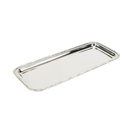 Elegance Stainless Steel Serving Tray 15"x6" – Elegant Rectangular Design with Decorative Rim for Appetizers, Desserts, and Table Décor