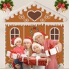 4Pcs Gingerbread House Door Cover Christmas Gingerbread Door Decorations Ginger