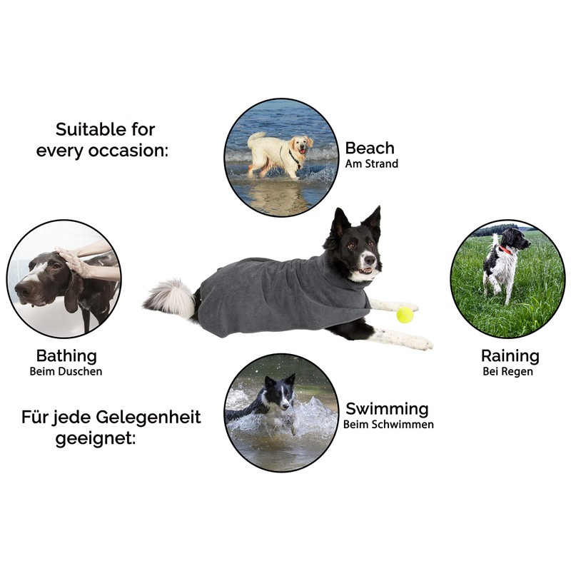 ZOLLNER24 Microfibre Dog Bath Robe Size M Approx. 50 cm