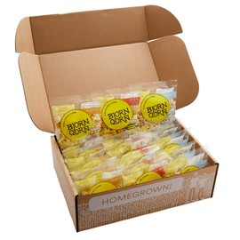 BjornQorn Popcorn Mini-Mix 15 Pack (3 Flavors) - Vegan & Gluten-Free - (5) Classic, (5) Spicy, (5) Cloudy - (15 1oz bags)