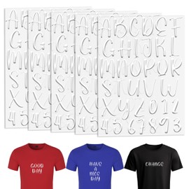5 Pcs 2in Cursive Iron on Letters for Clothing Heat Transfer Stickers Fun Fonts, Iron on Decals for T-Shirts, Bags, Vests, Hats, Backpacks and Others Clothing Decors (Fine Font 2in White)