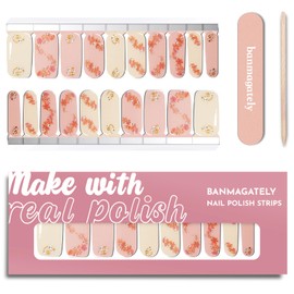 banmagately Nail Polish Strips, 20Pcs Salon Quality Gel Nail Stickers, Easy Long Lasting Wraps for Short Nails no UV Light Needed (LightCoral)