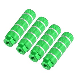 A ABSOPRO Rear Foot Pegs Footrests Universal Green for BMX MTB Bike Bicycle Fit 3/8 Inch (Set of 4)