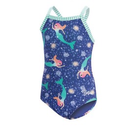 Dolfin Uglies Girls Mermaid One-Piece Swim Suit, Size 14, Purple