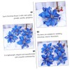 Ciieeo 5Pcs Blue Hexagonal Gold Thread Christmas Decorative Flowers for