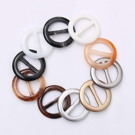 Healifty 20pcs Resin Round Tee Shirt Clips Scarf Clips Ring Fashion Accessories Random Color