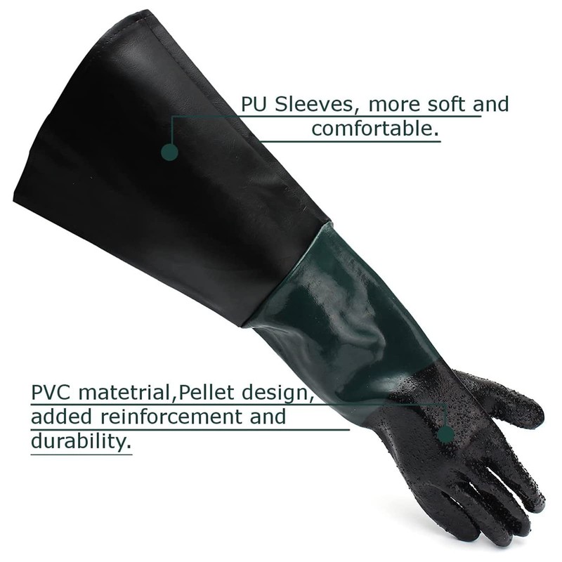 CHADWICK 1 Pair Sandblasting Cabinet Gloves 23.6",Blast Protection, with 2