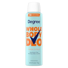 Degree Whole Body Deodorant Spray for Women Fresh Citrus Aluminum Free 72H Odor Protection 4 oz