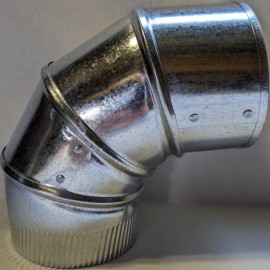 Grey Metal 10 Inch Turned 30 Gauge Adjustable 90 Degree Elbow