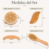 Kit de Cepillos Corporales de Cerdas Naturales y Gua Sha