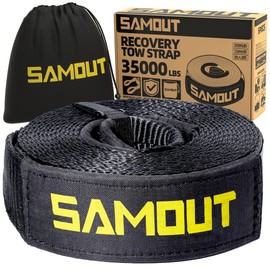 SAMOUT Recovery Tow Strap, 3in x 30ft - 35000Lbs, Heavy Duty 4X4 Towing Recovery Straps with Triple Reinforced Loops & Protective Sleeves