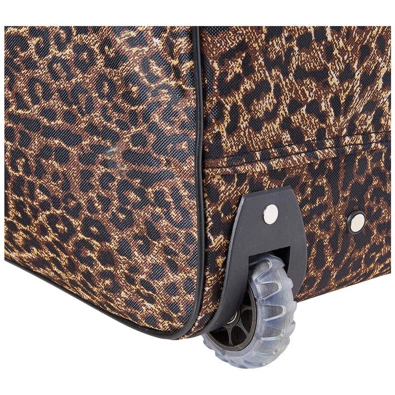 Rockland Rolling Duffel Bag, Pink Leopard, 22-Inch